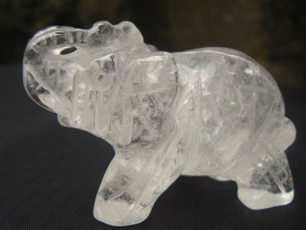 ☆風水,お守り開運UP天然AAA級水晶「象神」置物5拍卖