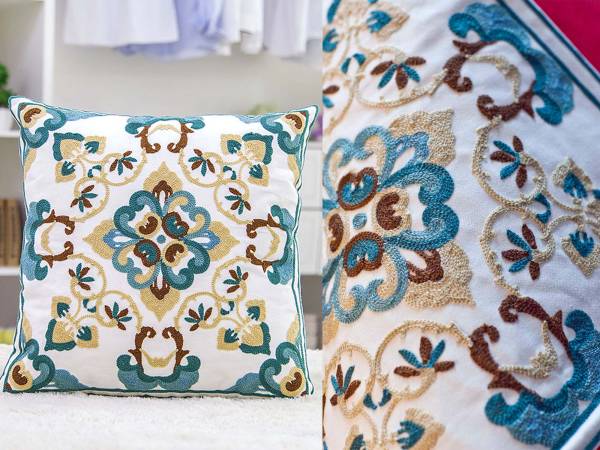 北欧風★綿麻クッションカバー★デザイン★刺繍①★拍卖