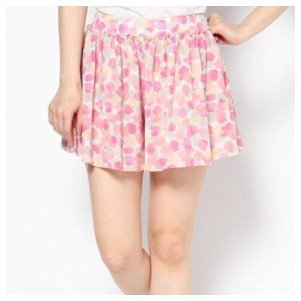定価21,800円 リッチ rich 桜 オリジナル柄 ショートパンツ スカート風 キュロット M ピンク 新品 未使用タグ付き拍卖
