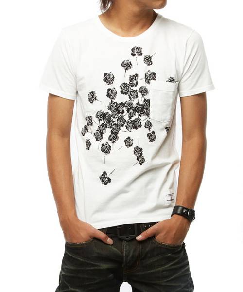 新品未使用半袖TシャツサイズM【VANQUISH ROSE VGC424】薔薇 ホワイト ローズ拍卖