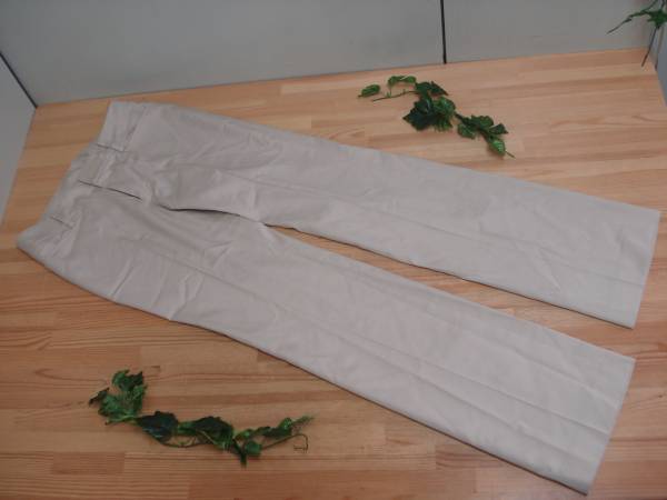 未使用◆ワイド 薄手スラックスパンツ ベージュ サンプル品拍卖