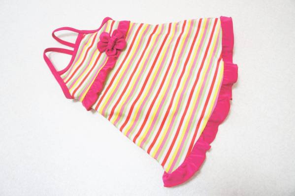 ●ベビー水着 80●西松屋◆花飾り*パンツ一体*ワンピース水着拍卖