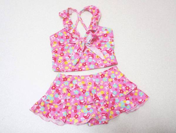 ●ベビー水着 90●マイメロディ♪ひらひらスカート水着*タンキニ拍卖