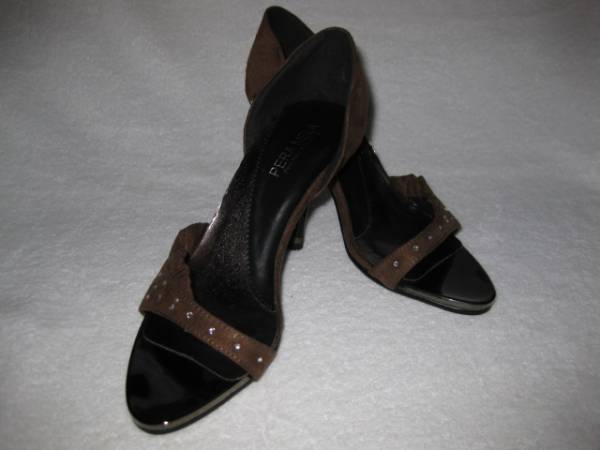 ★展示新品★ラインストーン×フェイクスエードミュール★S★拍卖