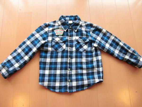 ★★★ワッペン付★チェックネルシャツ★ブルー系★★★拍卖