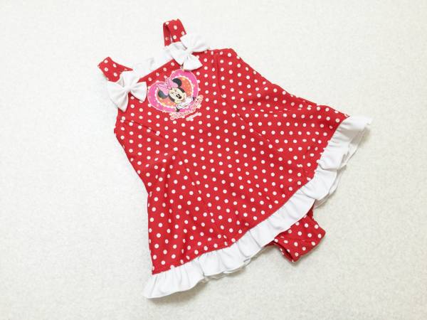 ●ベビー水着 80●ミニーマウス◆ドット柄*ひらひらスカート水着拍卖