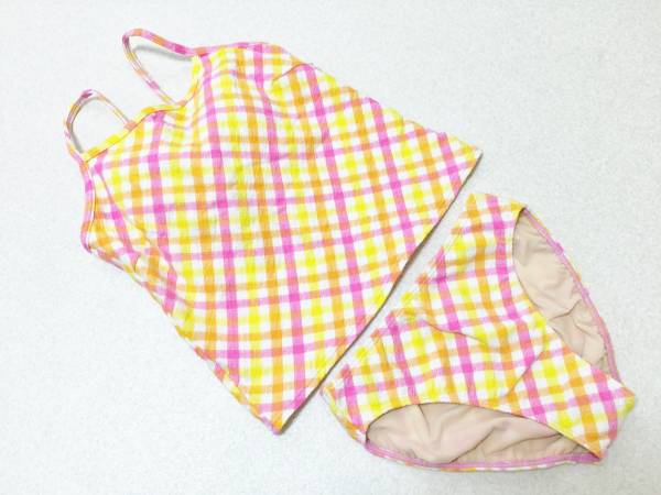 ●水着 11L●ヤマトヤ★ややタオル風生地*タンキニ水着*チェック拍卖