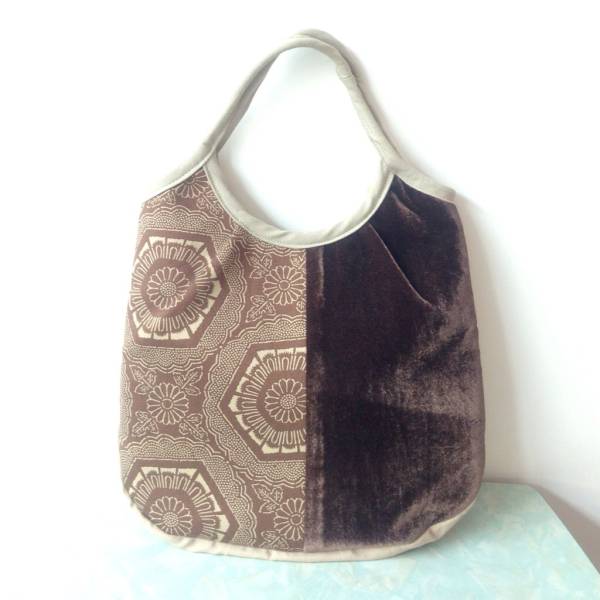 新品&即落◎ベルベット切り替えミニトートバック拍卖