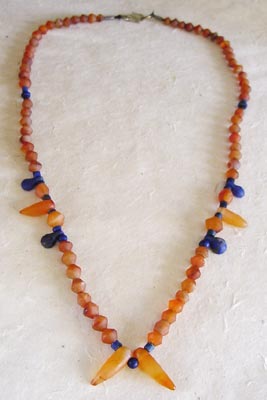 カーネリアン&ラピスラズリ ネックレス22 エスニック拍卖