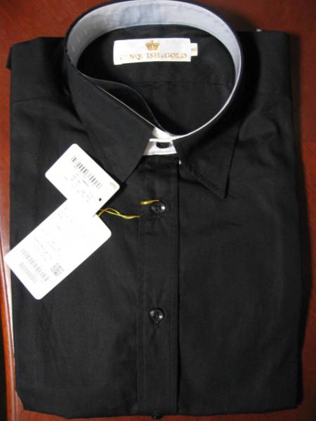 新品未使用長袖シャツサイズ46【VANQUISHドレスカジュアルVDS011】ブラック メンズ 紳士拍卖