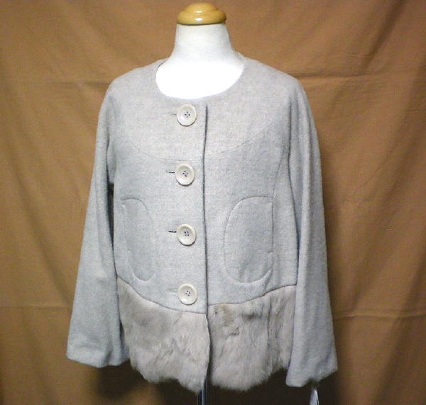 シェリーラファム★ムクムクショートコート★ラビットファー★M★フランシュリッペ★¥33600★ベージュ拍卖