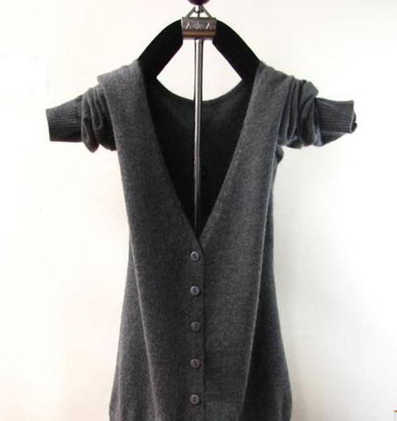 ☆格安ふんわりと肌触りのよいカシミヤ混のカーディガンM 灰☆拍卖