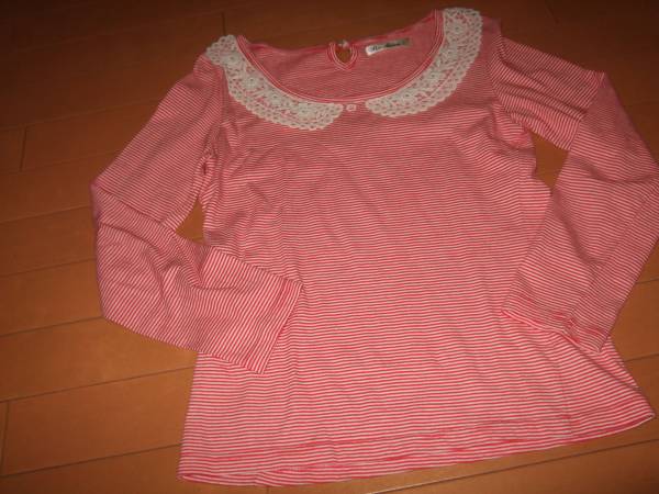 良品○パラビオン レース襟ボーダーカットソー○サイズ1拍卖