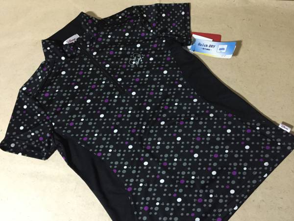 【同梱不可!】【Disney】ミッキー 吸汗速乾 シャツ★M★黒×ドット拍卖
