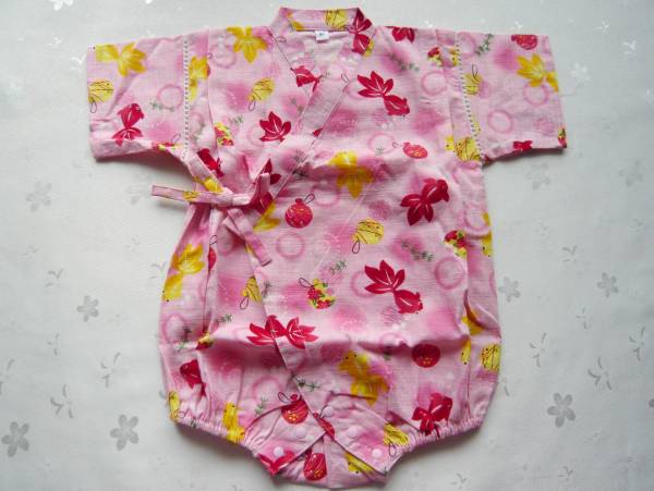*未使用美品★ピンク和柄ロンパース/甚平80サイズじんべい80cm141拍卖
