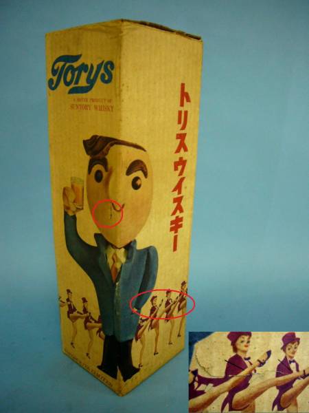 古い『女性ラインダンス図・トリスウィスキー・紙箱』拍卖