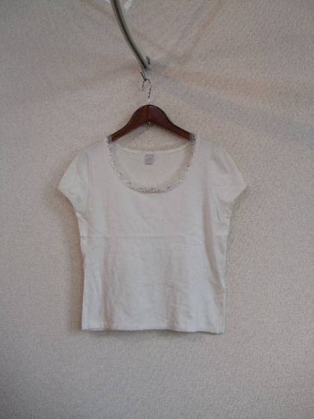 ef‐de白ビジュー付半袖春夏ニット(USED)31315②)拍卖