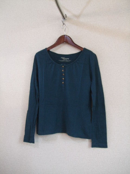 NAVYNATURAL緑ヘンリーネック長袖カットソー(USED)71915)拍卖