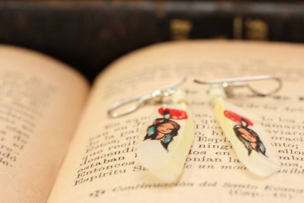 ◆新入荷◆ナバホ族リアルフェザーペイントピアスB拍卖