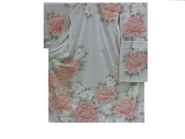 ベ-シックグレ-地花文様本友禅と刺繍のコラボが売りきり5万拍卖