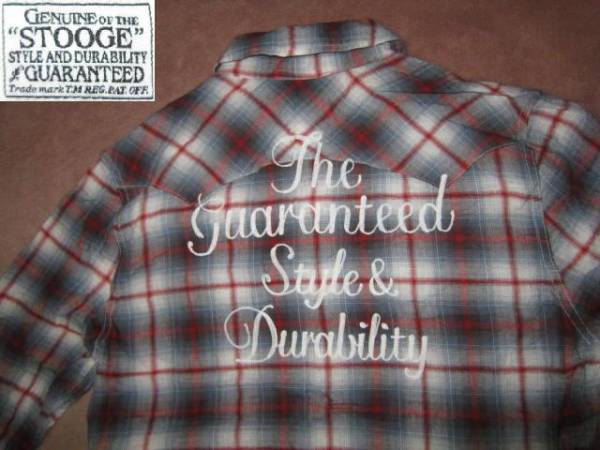 レア STOOGE & CO チェーン刺繍 チェック ウエスタン 長袖ネルシャツ S拍卖