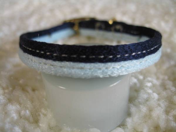 ★同梱お得★♯9ー№21・ソフトスエード首輪・青♪拍卖