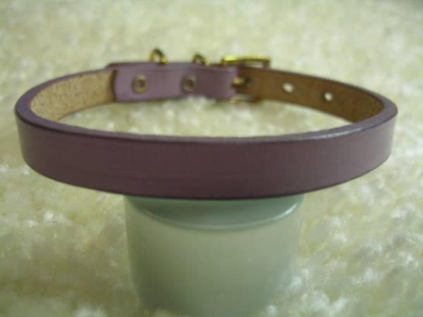 ★同梱お得★♯9ー№27・マットカーフ首輪・シンプル・ラベンダ-拍卖