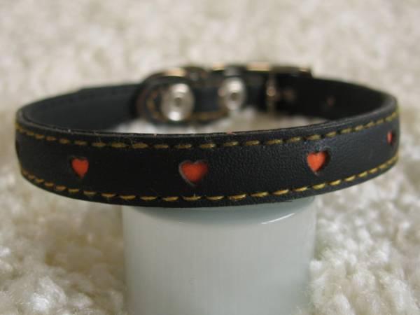 ★同梱お得★♯12Mー№119・ハート反射首輪・黒♪拍卖