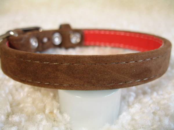 ★同梱お得★♯15ー№67・スエード調首輪・うす茶♪拍卖