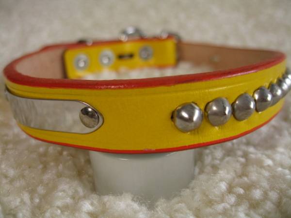 ★同梱お得★♯18-№22・先カン式首輪・ロング・黄♪拍卖