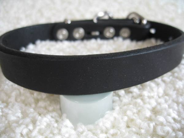 ★同梱お得★♯21-№48・先カン式なめし首輪・シンプル・黒♪拍卖