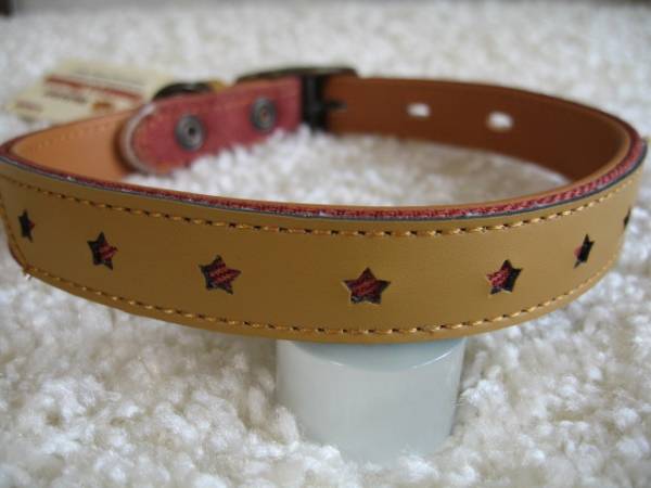 ★同梱お得★♯21-№4・シックデニム首輪・赤♪拍卖