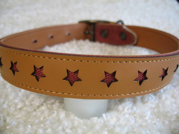 ★同梱お得★♯24-№9・シックデニム首輪・赤♪拍卖