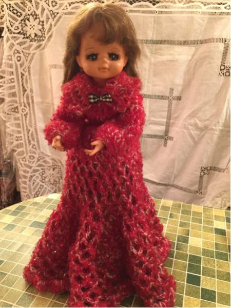 昭和レトロ★キュピナドールビン人形赤×白ドレス拍卖