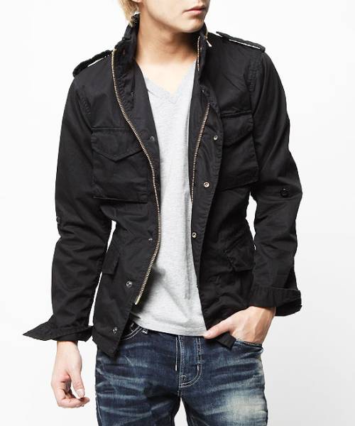 新品未使用VJJ2087サイズS【VANQUISHミリタリージャケットM-65ブラック】MA1アウターメンズ紳士ロールアップ拍卖