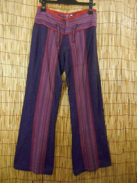 ⑩訳あり*二種コットン素材 アジアンなストレートパンツ拍卖