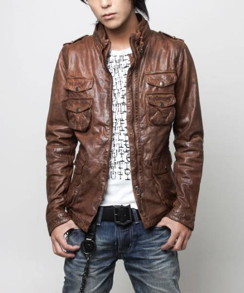 新品未使用VJJ3016サイズS【VANQUISHレザーライディングジャケットブラウン】アウター メンズ 紳士 ライダース 上着拍卖