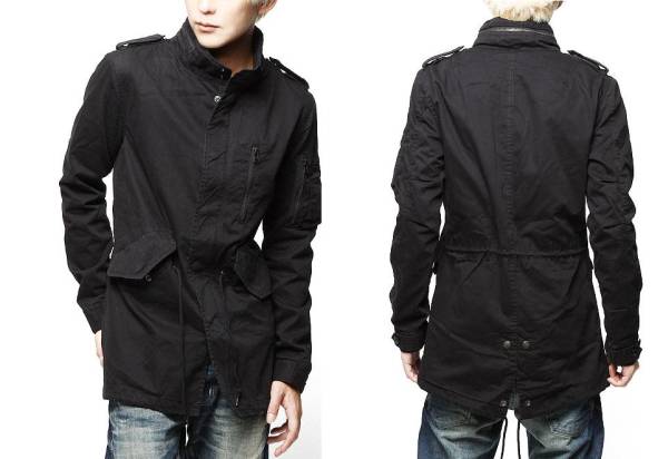 新品未使用VJJ2069サイズL【VANQUISHスタンドカラーモッズコートブラック】ミリタリージャケット N-2B N-3B MA1 メンズ 紳士 アウター拍卖