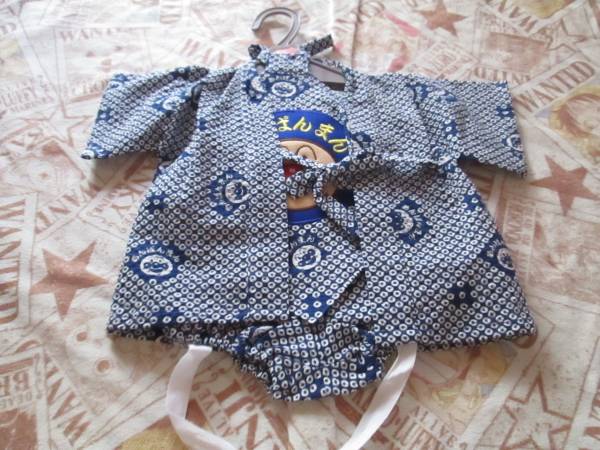 ○新品♪アンパンマン甚平3点セット青70cm○拍卖