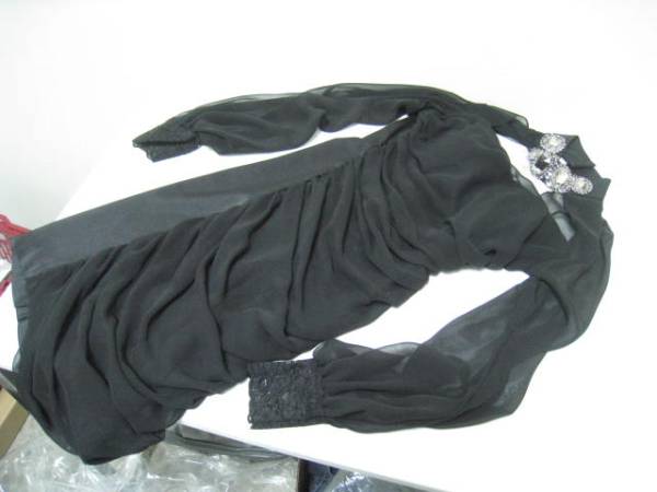 ANDY アンディ ビジュー ビーズ ミニドレス ワンピース S 黒拍卖