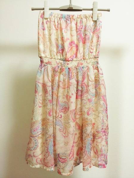 美品!! ★ angelina チューブトップ ベアトップ ★ ミニワンピース サイズM ★ パステルカラー 春服夏服拍卖