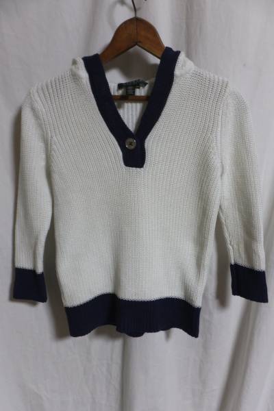 ☆☆送料無料☆☆RalphLauren☆コットンニットパーカー☆白×ネイビー☆z20拍卖