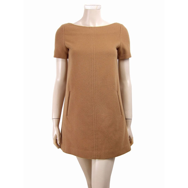 美品★ルシェルブルー*LE CIEL BLEU*暖かカシミヤ混ウール*チュニック風*美女ミニワンピース*38(Mサイズ.9号)拍卖