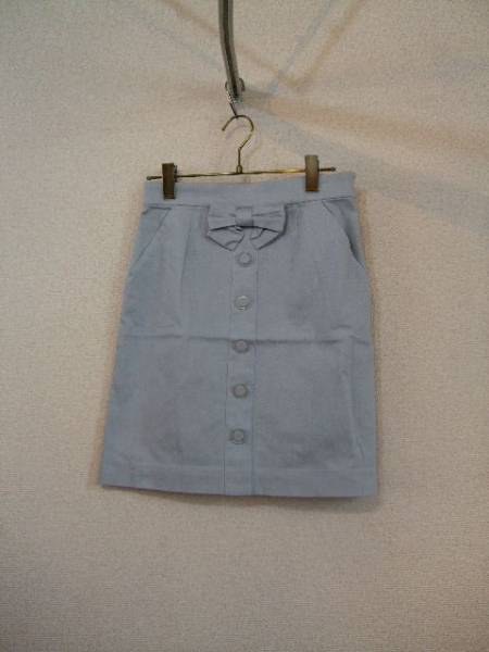 CynthiaRowley水色リボン付膝丈タイトスカート(USED)30215)拍卖