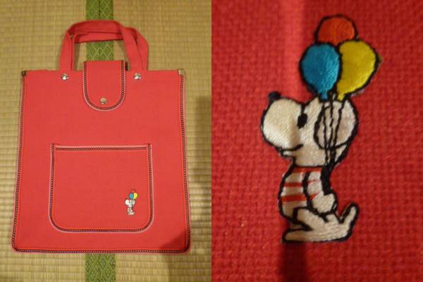 ★昭和レトロ★クラスメイト バッグ★赤★犬 ワッペン★カバン拍卖