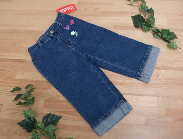 未使用★ESPRIT エスプリ★花・ハート・蝶刺繍 デニムパンツ 2T拍卖