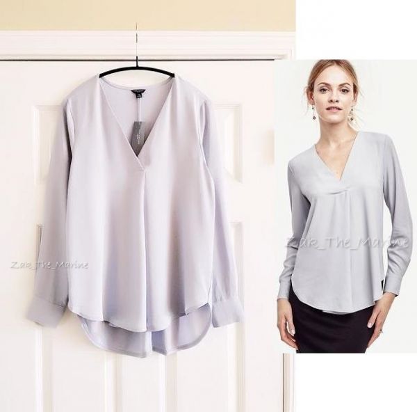 新作 アンテイラー 今季 とろみブラウス グレー XS拍卖