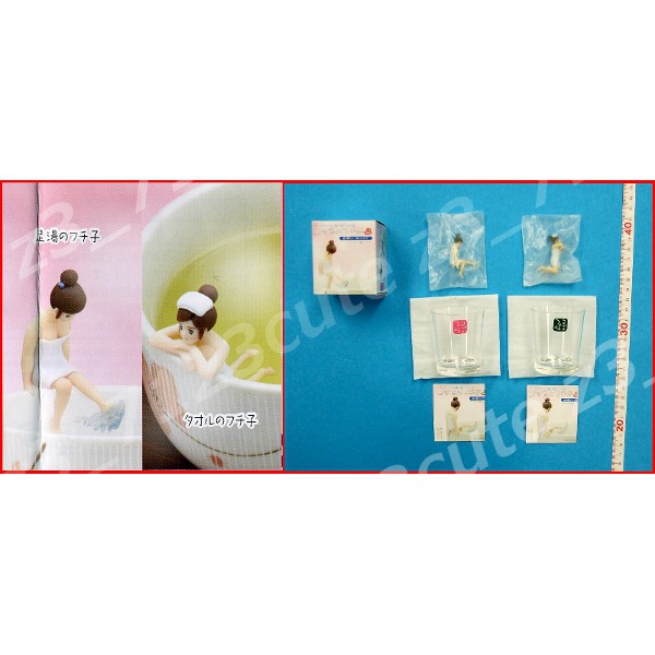 コレクションフィギュア コップのフチ子温泉ver.より2種 OL人形拍卖