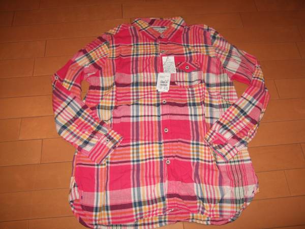 新品タグ即決○NAP PALMチェック薄手コットンシャツ○フリー拍卖