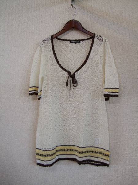 JAYROwhite透かし編半袖コットン混ニットチュニック(USED)42013)拍卖